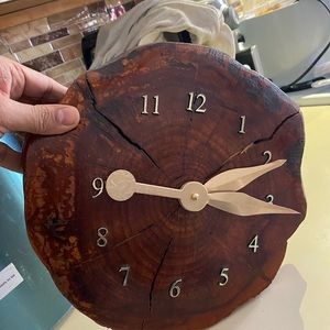Wall watch wooden handmade antique vintage item
